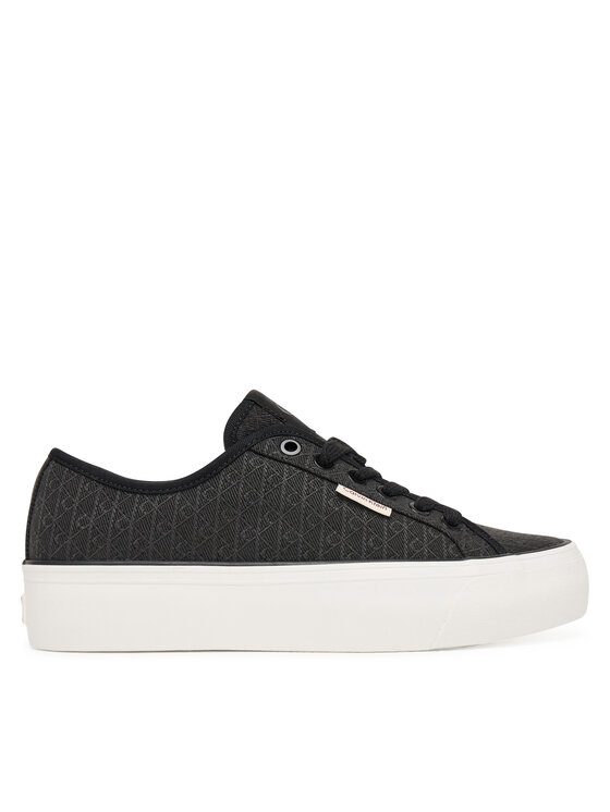 Calvin Klein Laisvalaikio batai Calvin Klein Vulc Flatf Laceup Jaq Aop HW0HW03265 Juoda
