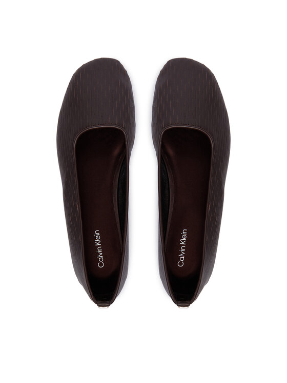 Calvin Klein Μπαλαρίνες Calvin Klein Oblique Ballerina Cut Lth HW0HW03033 Μπορντό