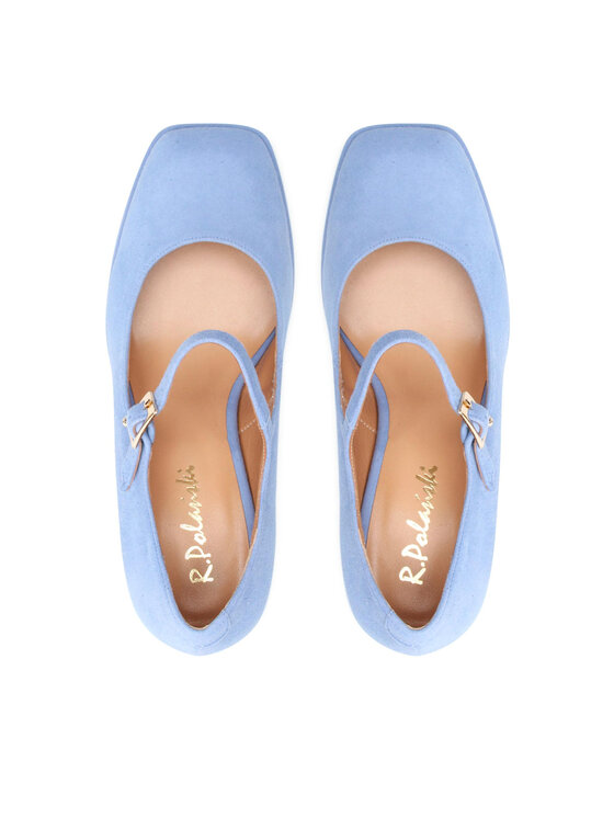 R.Polański Półbuty R.Polański 1453 Niebieski