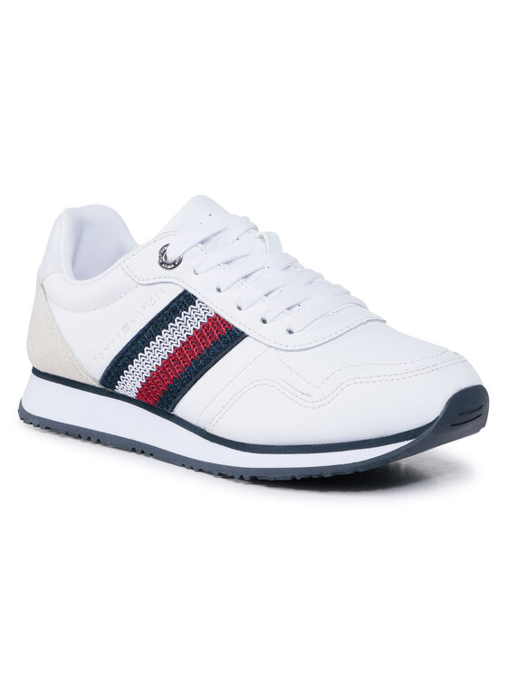 Tommy Hilfiger Superge Tommy Hilfiger Tommy Leather Low Runner FW0FW05213 Bela