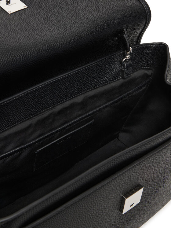 Calvin Klein Rankinė Calvin Klein Emblem Hw Pebble Satchel LV04F3494G Juoda
