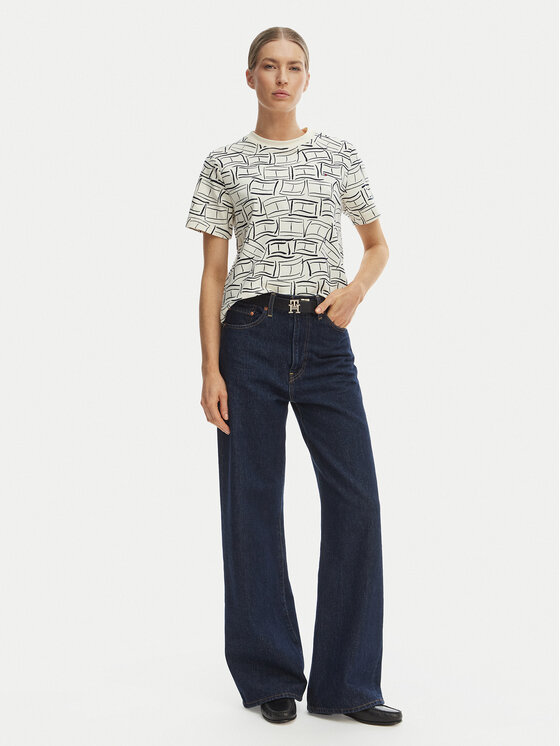 Tommy Hilfiger Tommy Hilfiger Camiseta WW0WW49646 Blanco Boxy Fit
