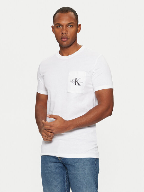 Calvin Klein Jeans Calvin Klein Jeans Marškinėliai J30J320936 Balta Slim Fit