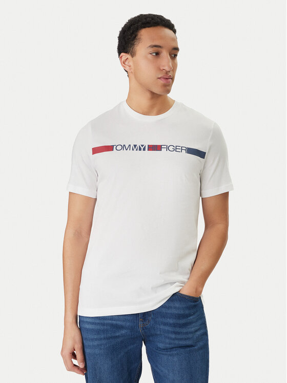 Tommy Hilfiger Tommy Hilfiger Camiseta Brand Love MW0MW42368 Blanco Regular Fit