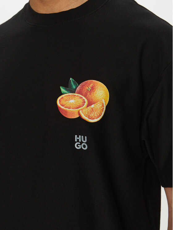HUGO HUGO Футболка Dartiee 50537576 Чорний Oversize