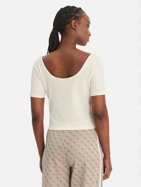 Guess Guess Camiseta V6GP04 K2969 Écru Slim Fit