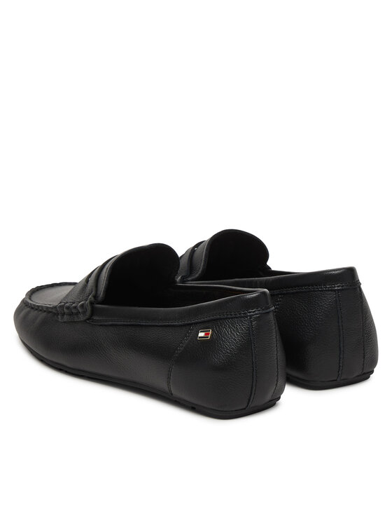Tommy Hilfiger Mokasini Tommy Hilfiger Flag Leather Driver Loafer FW0FW09350 Črna
