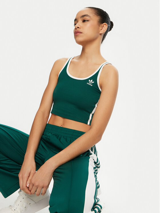 adidas adidas Top adicolor 3-Stripes JD4614 Zelena Slim Fit
