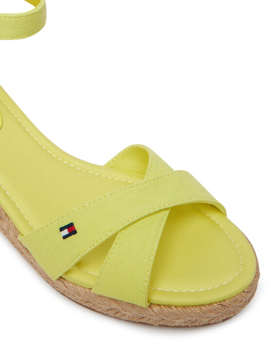 Tommy Hilfiger Espadrile Tommy Hilfiger Hemp Crossover Strap Wedge Espadrilles FW0FW09332 Zelena