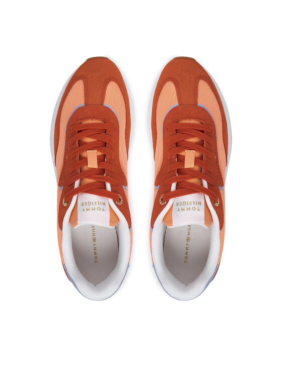 Tommy Hilfiger Sneakersy Tommy Hilfiger Th Retro Runner Mix FW0FW09410 Oranžová