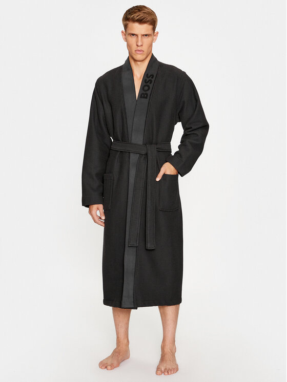 BOSS Boss Köntös Waffle Kimono 50469787 Fekete
