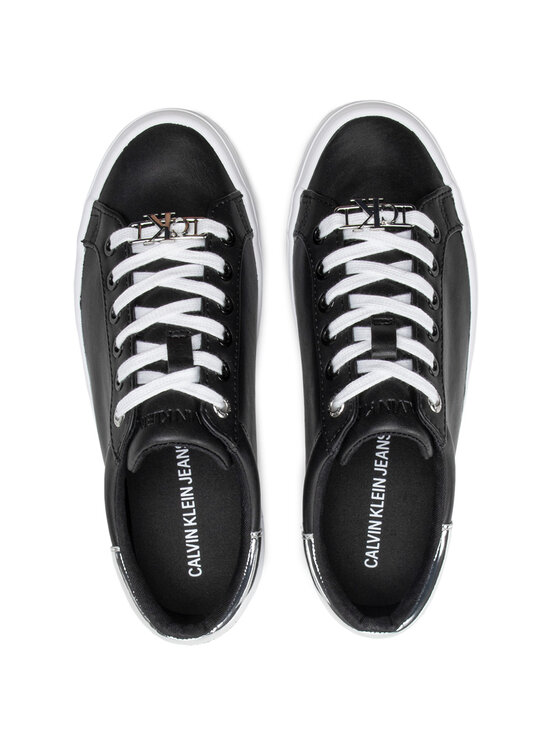 Calvin Klein Jeans Sportcipők Calvin Klein Jeans Vulcanized Flatform Lace Up Lth YW0YW00164 Fekete
