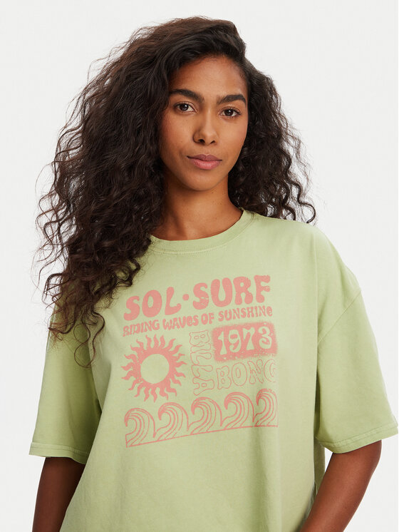 Billabong Billabong Póló Sol Surf EBJZT00428 Zöld Oversize