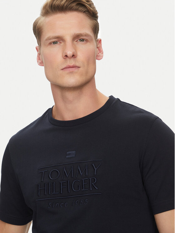 Tommy Hilfiger Tommy Hilfiger Majica Embroidery Logo MW0MW38620 Mornarsko modra Regular Fit