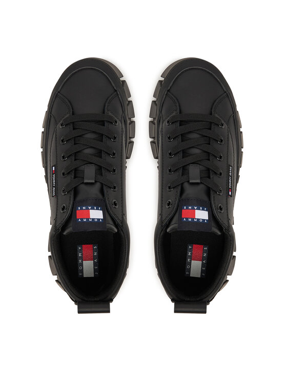 Tommy Jeans Αθλητικά Tommy Jeans Tjw Vulc Flatform Leather EN0EN03008 Μαύρο