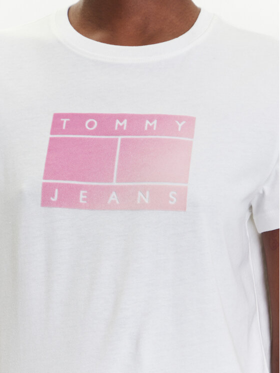 Tommy Jeans Tommy Jeans T-shirt Gradient Flag DW0DW20905 Bianco Regular Fit