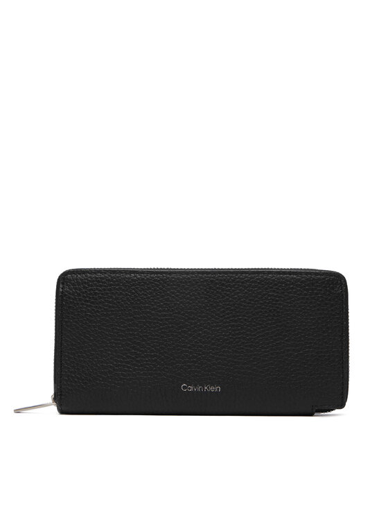 Calvin Klein Piniginė Calvin Klein Foil Emboss Long Zip Around LV04D1242G Juoda