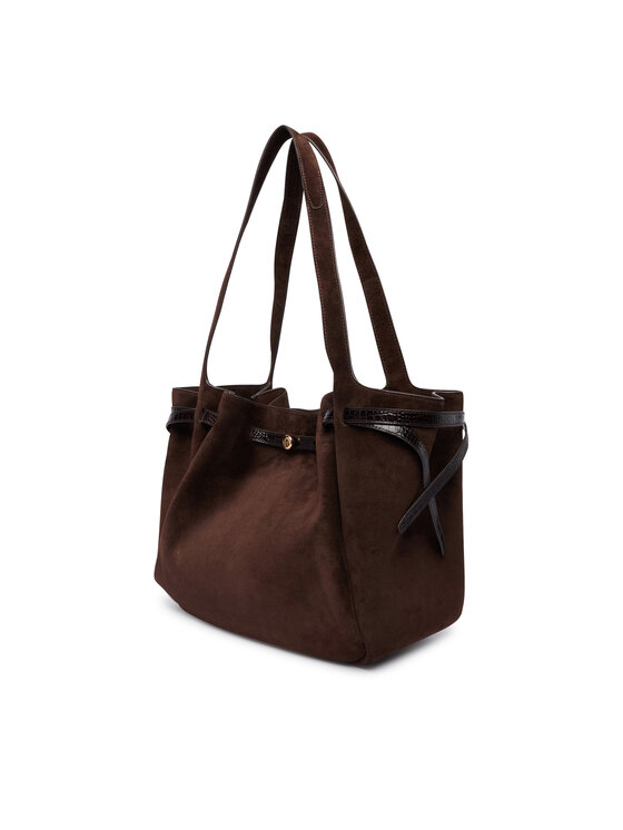 Tory Burch Borsetta Tory Burch Romy Suede Tote 186348 Marrone