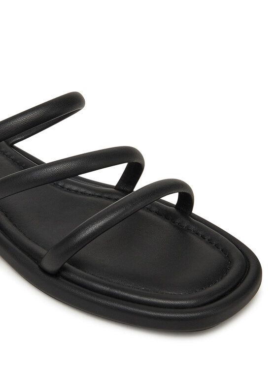 Tommy Hilfiger Şlapi Tommy Hilfiger Strappy Leather Mule FW0FW08939 Negru