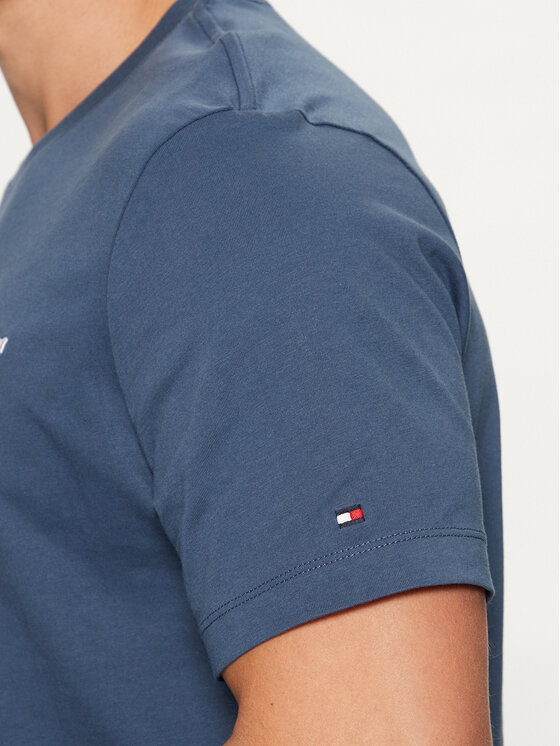 Tommy Hilfiger Tommy Hilfiger Majica Script Logo Tee MW0MW33691 Modra Regular Fit