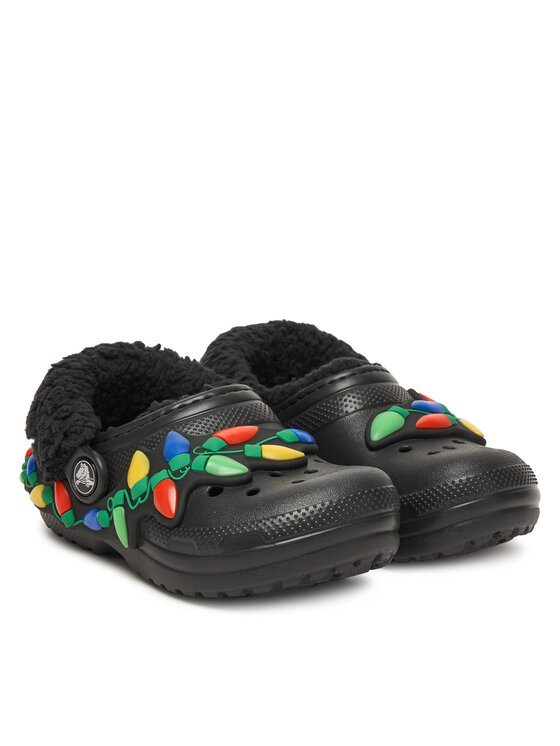 Crocs Natikači Crocs Classic Lined Holiday Lights Cgt 212027 Črna
