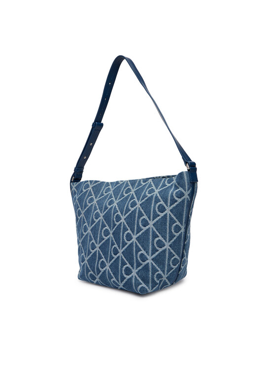 Calvin Klein Borsetta Calvin Klein Emblem Aop Denim Bucket LV04F3432G Blu