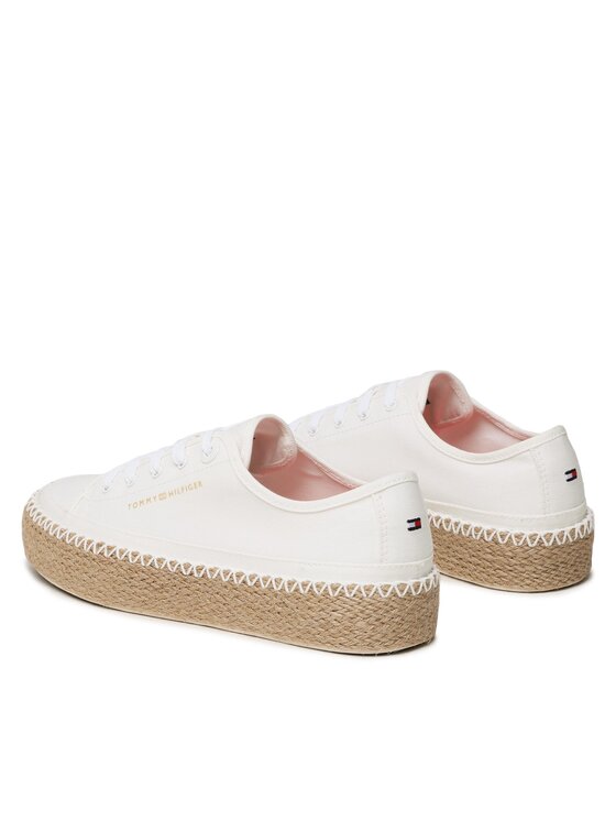 Tommy Hilfiger Εσπαντρίγιες Tommy Hilfiger Rope Vulc Sneaker Corporate FW0FW07241 Εκρού