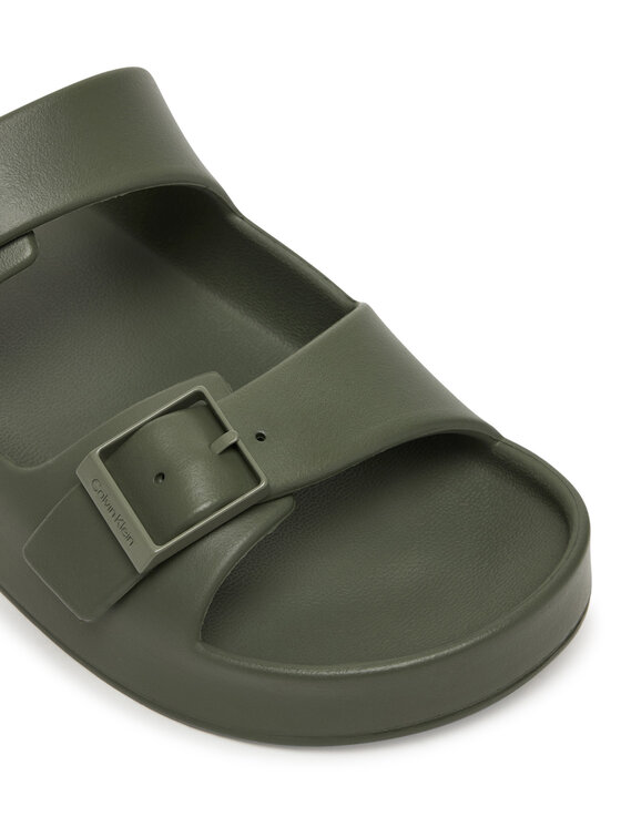 Calvin Klein Şlapi Calvin Klein Ergon Eva Double Bar Sandal HM0HM02116 Verde