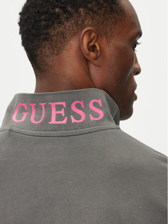 Guess Guess Polo majica F5GP00 K9WF1 Siva Regular Fit