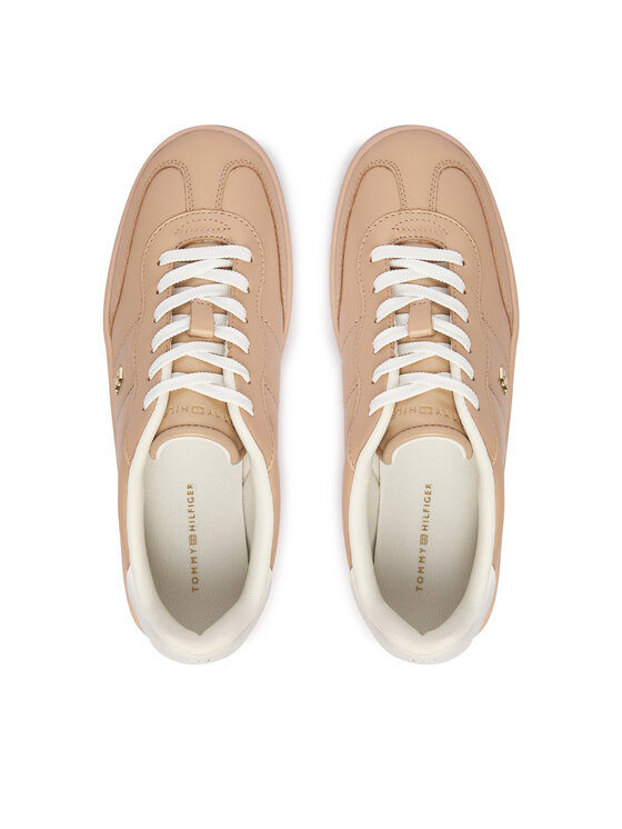 Tommy Hilfiger Сникърси Tommy Hilfiger Th Heritage Shiny Sneaker FW0FW09179 Бежов