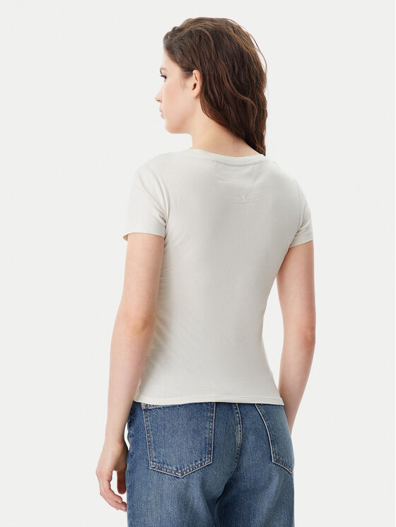 Tommy Jeans Tommy Jeans Marškinėliai DW0DW20458 Šviesiai smėlinė Slim Fit