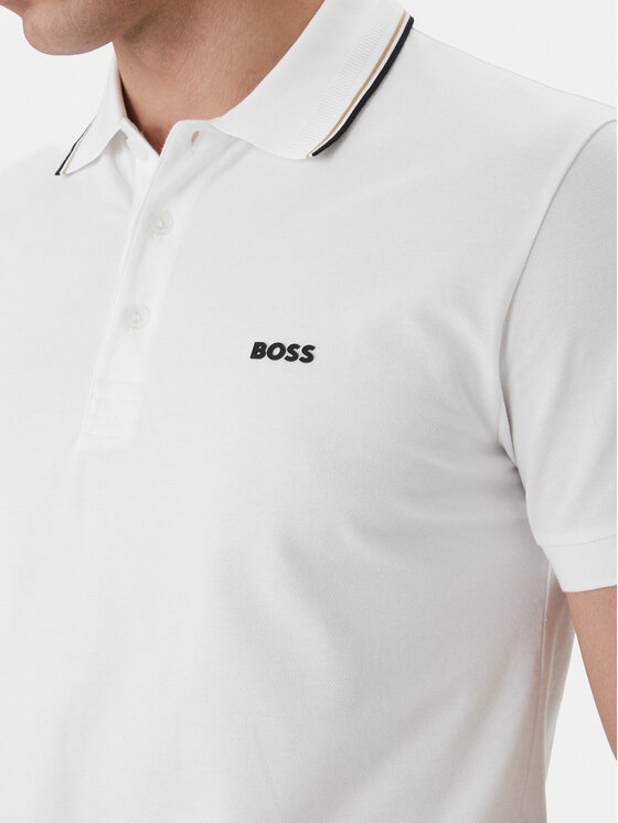 BOSS BOSS Polo Birdie Paule 50559365 Blanco Slim Fit