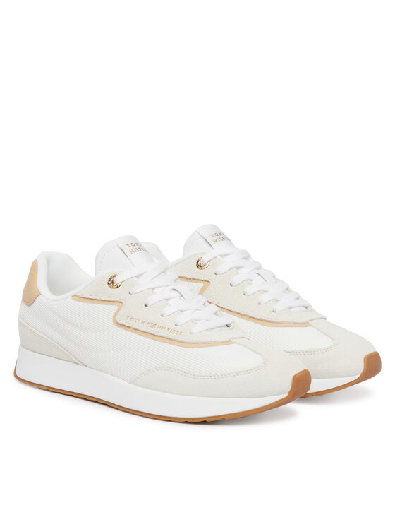 Tommy Hilfiger Snīkeri Tommy Hilfiger Th Retro Runner Mix FW0FW09410 Balts