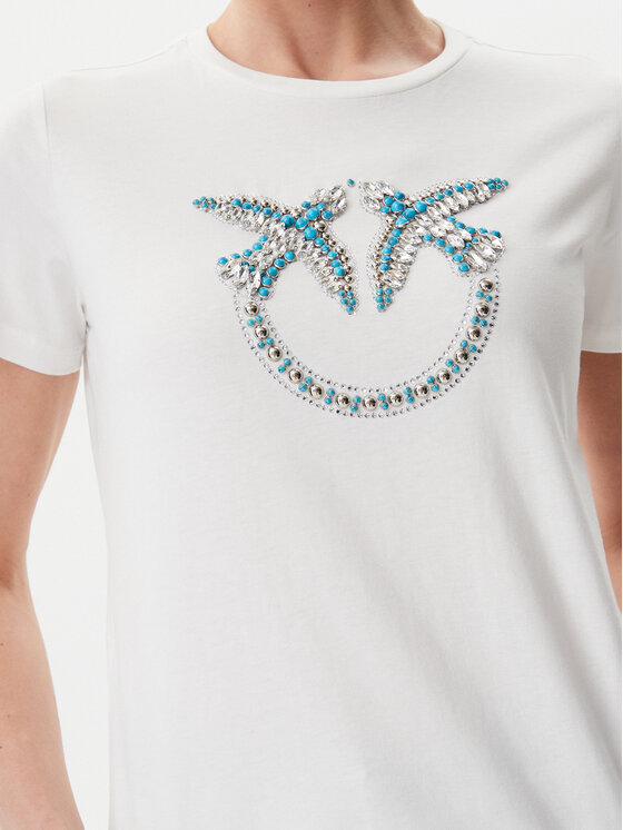 PINKO PINKO T-shirt Quentin 100535 A2G7 Bianco Regular Fit