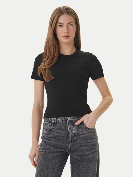 ONLY ONLY Camiseta Val 15339774 Negro Slim Fit