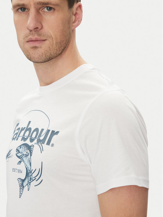 Barbour Barbour T-shirt Lydd MTS1396WH11 Bianco Tailored Fit