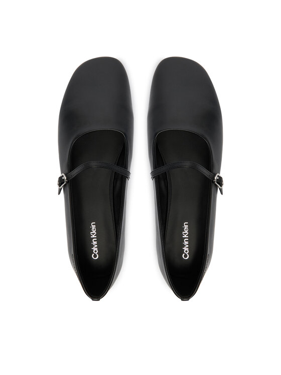 Calvin Klein Балеринки Calvin Klein Oblique Ballerina Mj Lth Hdw HW0HW02847 Черен