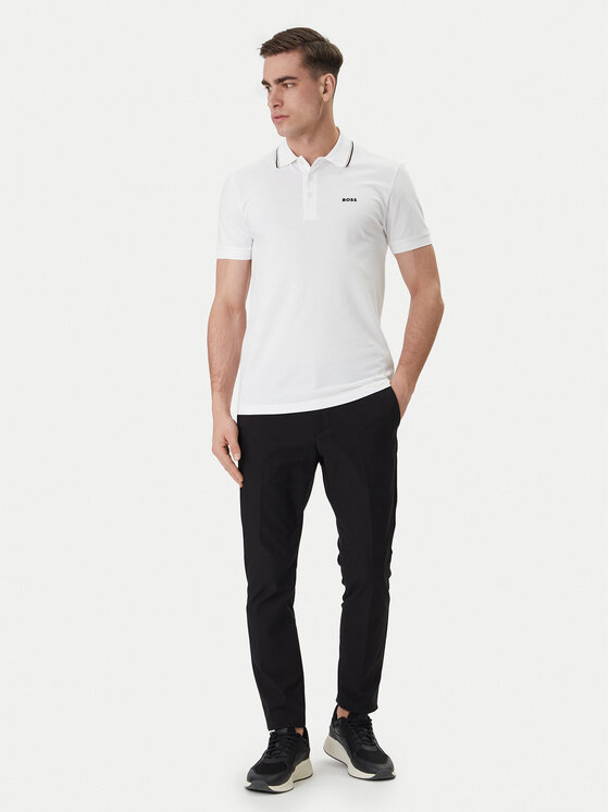 BOSS BOSS Polo Birdie Paule 50559365 Blanco Slim Fit