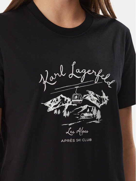 KARL LAGERFELD KARL LAGERFELD Camiseta Apres B4W17039 Negro Regular Fit