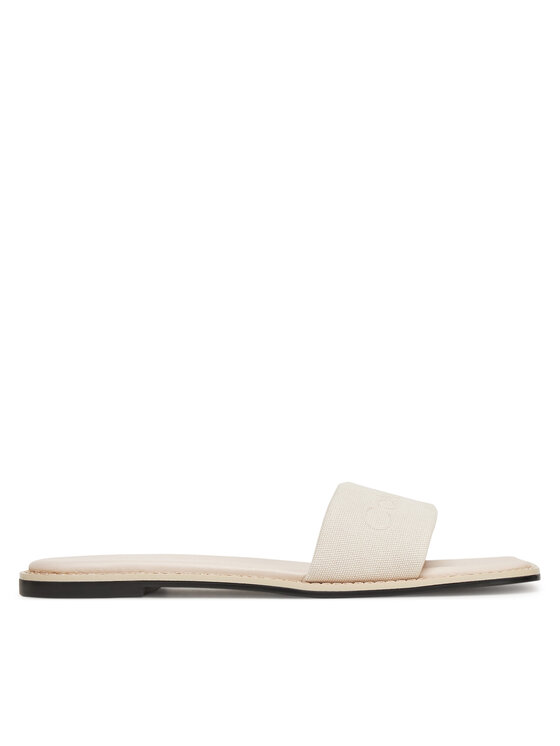 Calvin Klein Παντόφλες Calvin Klein Flat Slide - He HW0HW02378 Εκρού