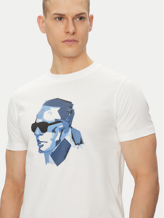 KARL LAGERFELD KARL LAGERFELD Marškinėliai 755065 552241 Balta Regular Fit