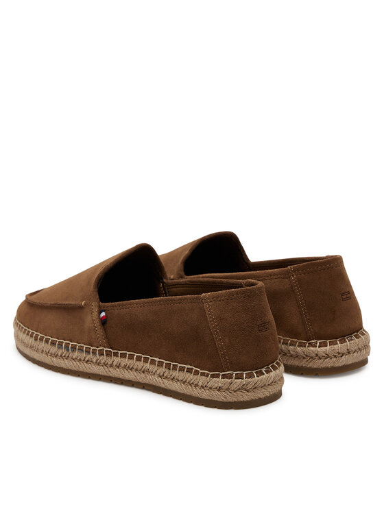 Tommy Hilfiger Espadryle Tommy Hilfiger Hilfiger Flex Espa Suede Loafer FM0FM05392 Brązowy