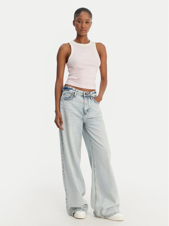 Guess Jeans Guess Jeans Top W6GPZ8 KF641 Rosa Slim Fit