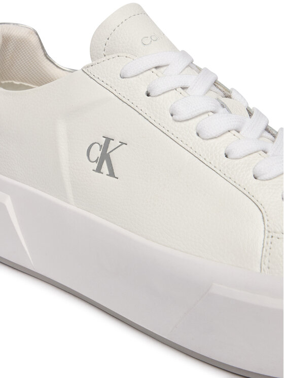 Calvin Klein Laisvalaikio batai Calvin Klein Flatform Lace Up Lth Met YW0YW01929 Balta