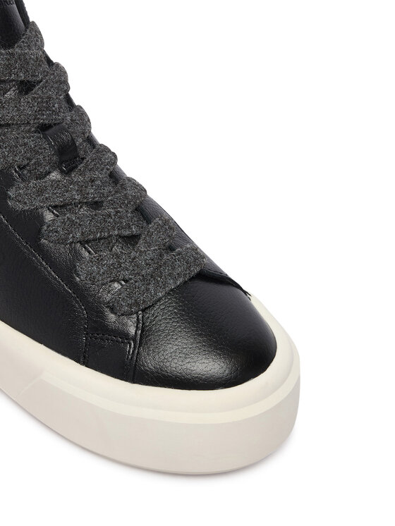Calvin Klein Superge Calvin Klein Flatform Mid Laceup Lth Wl HW0HW03230 Črna