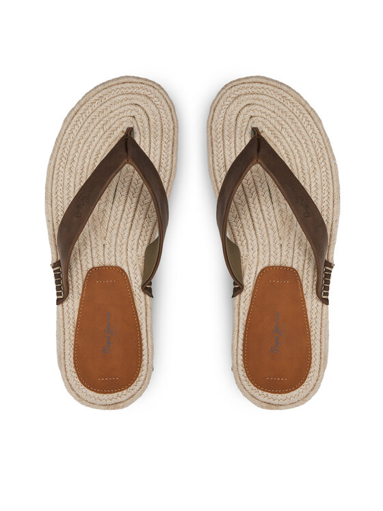 Pepe Jeans Šlepetės per pirštą Pepe Jeans Sunset Island PMS90117 Ruda
