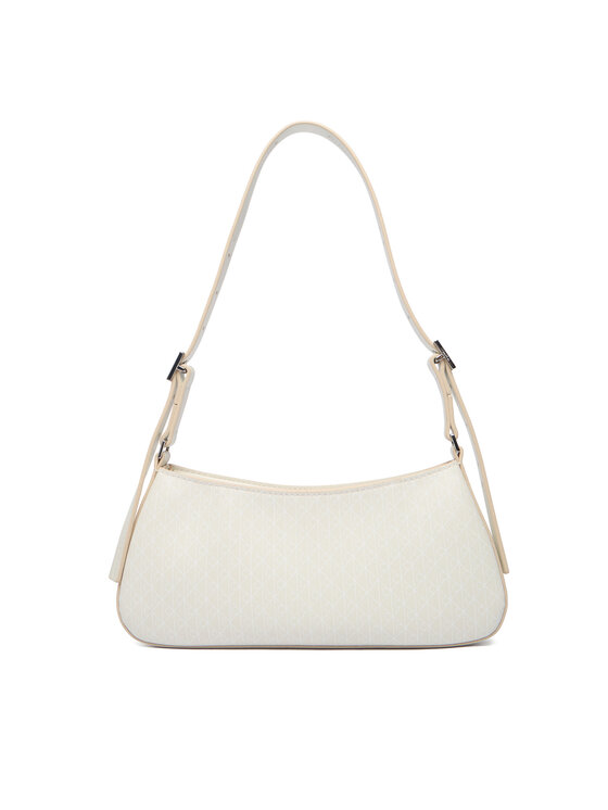 Calvin Klein Soma Calvin Klein Emblem Aop Small Shoulder Bag LV04F3324G Écru