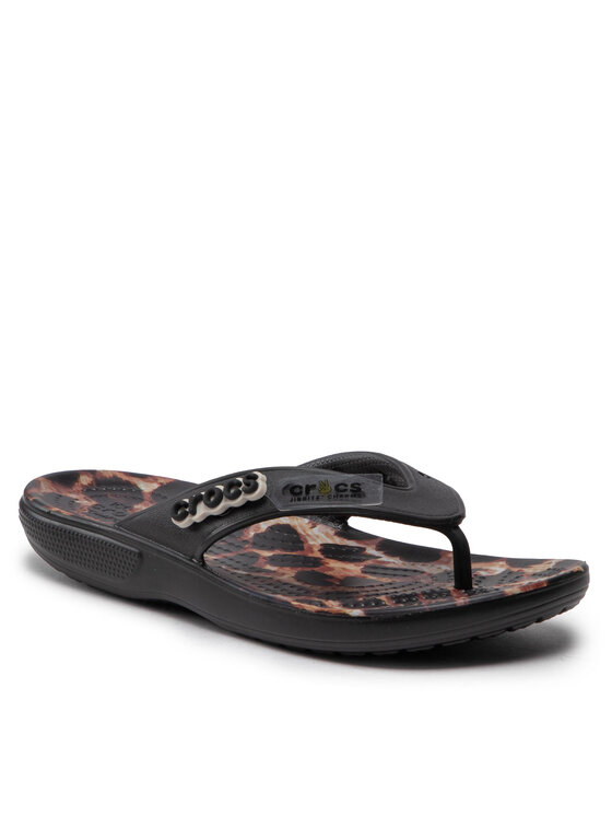 Crocs Chancletas Crocs Classic Crocs animalremix Flip 207872 Negro