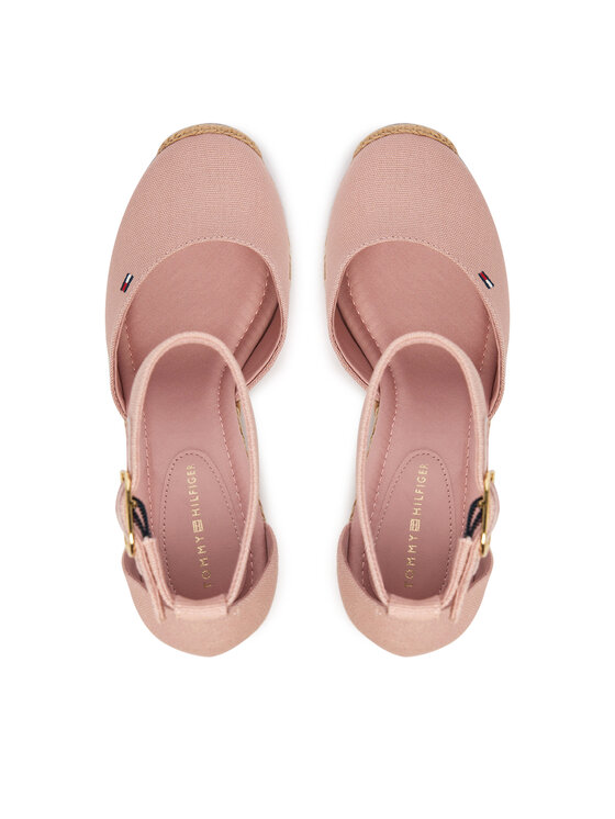 Tommy Hilfiger Espadryle Tommy Hilfiger Flag High Wedge Espad Closed Toe FW0FW09225 Różowy