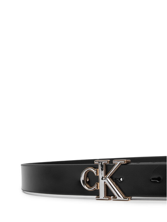 Calvin Klein Pas Calvin Klein Round Ck 2Color Buckle Smooth 25 LV04F7132G Črna